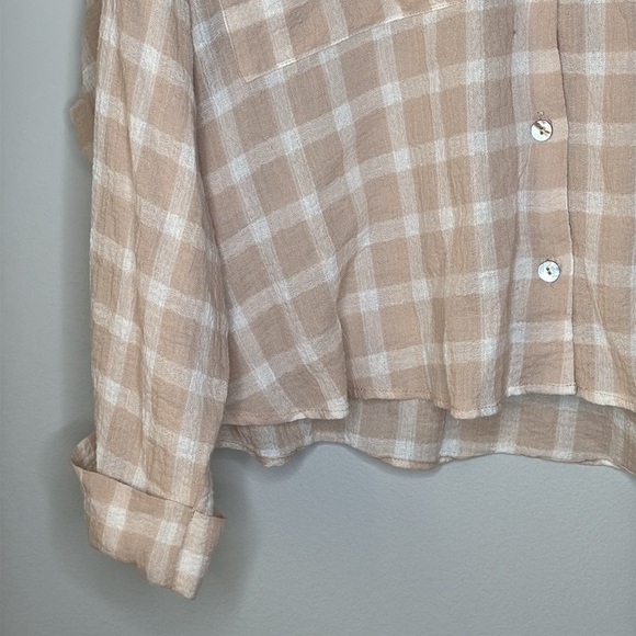 Show Me Your Mumu Jessica Button Down Oversized Top in Cream Size XL - Picture 5 of 10
